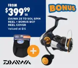 BCF Daiwa 25 TD Sol Spin Reel + Bonus BCF Reel Cover offer