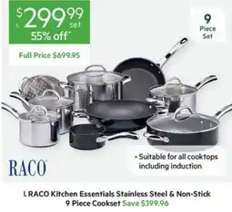 Harris Scarfe RACO Kitchen Essentials Stainless Steel & Non-Stick Cookset offer