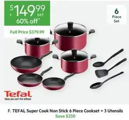 Harris Scarfe Tefal Super Cook Non Stick Cookset + 3 Utensils offer