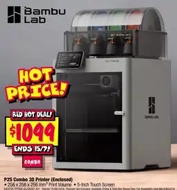 JB Hi-Fi Bambu Lab P2S Combo 3D Printer (Enclosed) offer