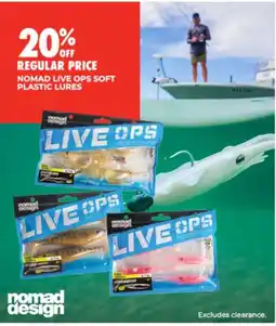 BCF Nomad Live Ops Soft Plastic Lures offer