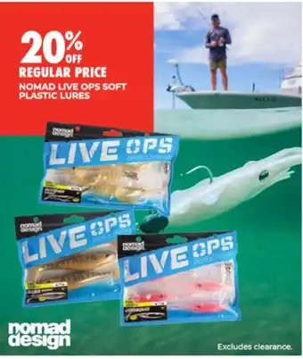 BCF Nomad Live Ops Soft Plastic Lures offer