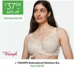 Harris Scarfe J. TRIUMPH Embroidered Minimiser Bra offer