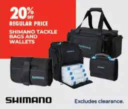 BCF Shimano tackle bags and wallets offer