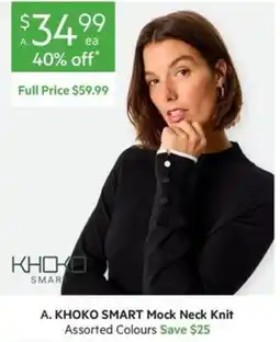 Harris Scarfe KHOKO SMART Mock Neck Knit offer