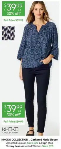 Harris Scarfe Khoko Collection I. Gathered Neck Blouse offer
