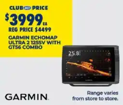BCF Garmin Echomap Ultra 2 125SV with GT56 Combo offer