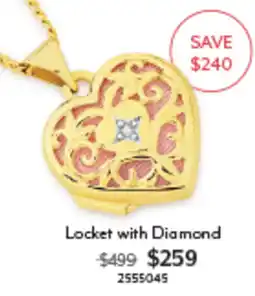 Angus & Coote Locket with Diamond offer