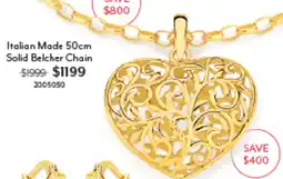 Angus & Coote Italian Made 50cm Solid Belcher Chain offer