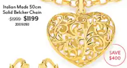 Angus & Coote Italian Made 50cm Solid Belcher Chain offer