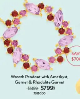 Angus & Coote Wreath Pendant with Amethyst, Garnet & Rhodolite Garnet offer