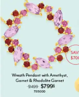 Angus & Coote Wreath Pendant with Amethyst, Garnet & Rhodolite Garnet offer