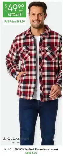 Harris Scarfe H. J.C. LANYON Quilted Flannelette Jacket offer
