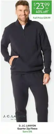 Harris Scarfe D. J.C. LANYON Quarter Zip Fleece offer