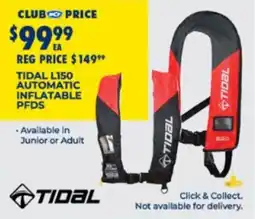 BCF Tidal L150 Automatic Inflatable PFDs offer