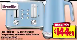 JB Hi-Fi Breville The TempPro™ 1.7 Litre Variable Temperature Kettle Or 4 Slice Toaster (Lavender Blue) offer