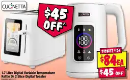 JB Hi-Fi Cucinetta Digital Variable Temperature Kettle Or 2 Slice Digital Toaster offer