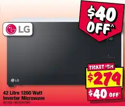 JB Hi-Fi LG 42 Litre 1200 Watt Inverter Microwave offer