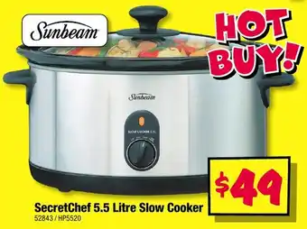 JB Hi-Fi Sunbeam SecretChef 5.5 Litre Slow Cooker offer