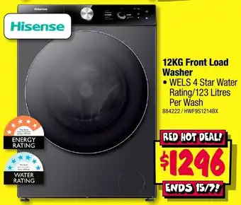 JB Hi-Fi Hisense 12KG Front Load Washer offer