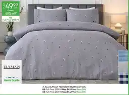 Harris Scarfe Elysian Flannelette Quilt Cover Sets offer