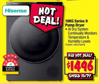 JB Hi-Fi Hisense 10KG Series 9 Pump Dryer offer