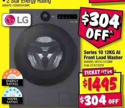 JB Hi-Fi LG Series 10 12KG AI Front Load Washer offer