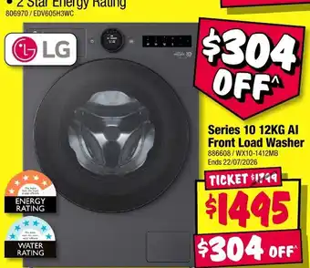 JB Hi-Fi LG Series 10 12KG AI Front Load Washer offer