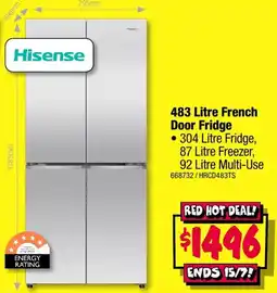 JB Hi-Fi Hisense 483 Litre French Door Fridge offer