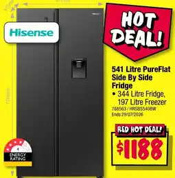 JB Hi-Fi Hisense 541 Litre PureFlat Side By Side Fridge offer