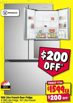 JB Hi-Fi Westinghouse 565 Litre French Door Fridge offer