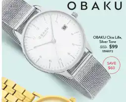 Angus & Coote OBABAKU Chia Lille, Silver Tone offer