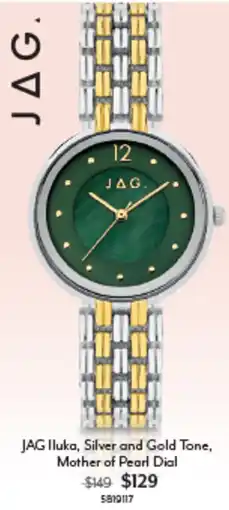 Angus & Coote JAG Iluka, Silver and Gold Tone, Mother of Pearl Dial offer