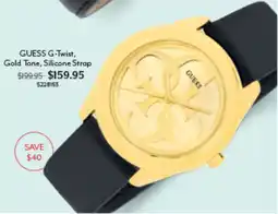 Angus & Coote GUESS G-Twist, Gold Tone, Silicone Strap offer