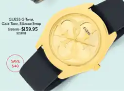 Angus & Coote GUESS G-Twist, Gold Tone, Silicone Strap offer