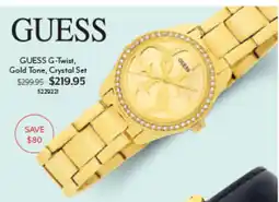 Angus & Coote Guess G-Twist, Gold Tone, Crystal Set offer
