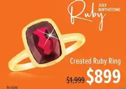 Shiels Created Ruby Ring offer