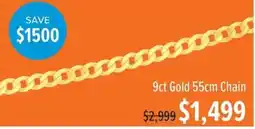 Shiels 9ct Gold 55cm Chain offer