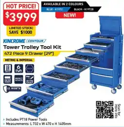 Kincrome Kincrome Contour Tower Trolley Tool Kit offer