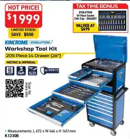 Kincrome Kincrome Evolution Workshop Tool Kit offer