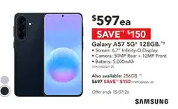 Harvey Norman Galaxy A57 5G+ 128GB offer