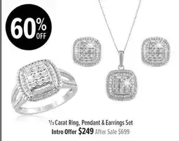 Shiels 1/3 Carat Ring, Pendant & Earrings Set offer
