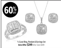Shiels 1/3 Carat Ring, Pendant & Earrings Set offer