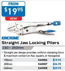 Kincrome Kincrome Straight Jaw Locking Pliers offer