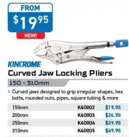 Kincrome Kincrome Curved Jaw Locking Pliers offer