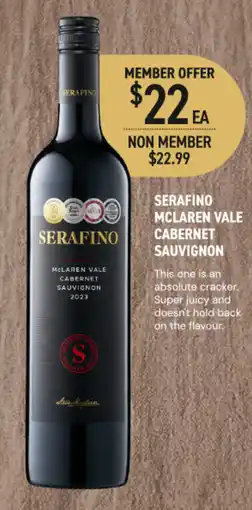 Dan Murphy's Serafino McLaren Vale Cabernet Sauvignon offer