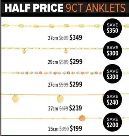 Shiels 9ct Anklets offer