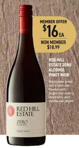 Dan Murphy's Red Hill Estate Zero Alcohol Pinot Noir offer