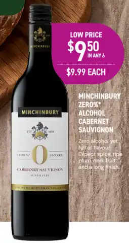 Dan Murphy's Minchinbury Zero% Alcohol Cabernet Sauvignon offer