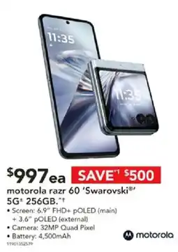 Harvey Norman motorola razr 60 'Swarovski' offer